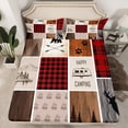 thumbnail image 3 of Erosebridal Wildlife Deer Bear Bed Sheets King,Camping Camper Bedding King Size,Geometric Room Decorative,Super Cozy,4pcs, 3 of 7