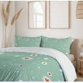 thumbnail image 6 of Ambesonne Aqua Duvet Cover Sets, Sketch Circles and Hearts, 2-King, Seafoam Orange White, 6 of 7