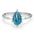 thumbnail image 3 of Gem Stone King 14K White Gold London Blue Topaz Solitaire Engagement Ring for Women | 1.63 Cttw | Pear Shape 9X6MM | Gemstone November Birthstone | Size 6, 3 of 6