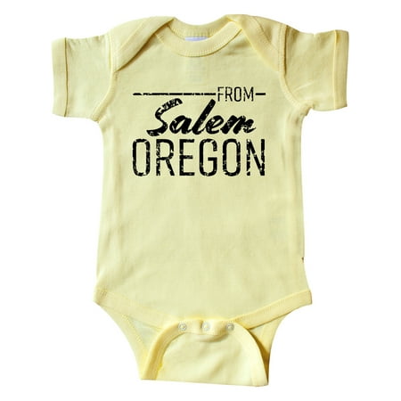 

Inktastic From Salem Oregon in Black Distressed Text Gift Baby Boy or Baby Girl Bodysuit