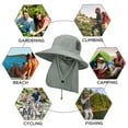Men's Sun Hat with Neck Flap, Wide Brim Fishing Safari Hiking Hat, UPF
