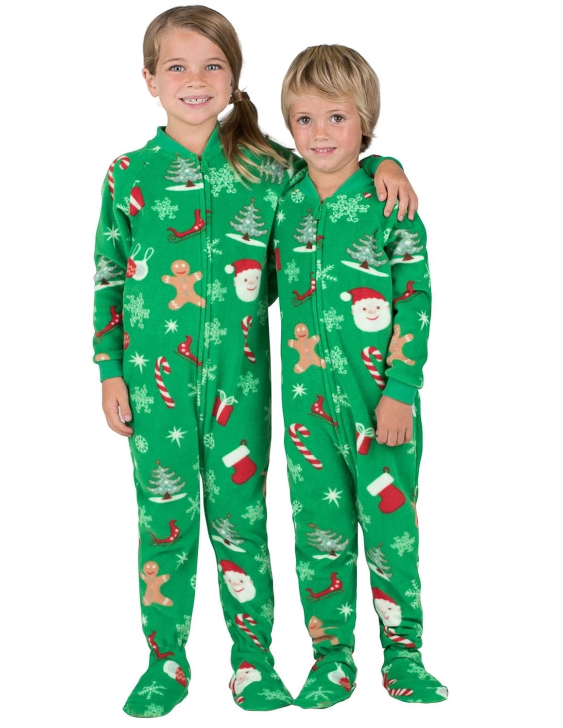 Sleep Play Xmas Fleece Boys Sleeper Warm Outfit Footed Pajamas Coverall Holiday 