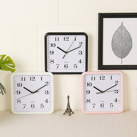 GOOHOCHY Square Wall Clock Simple Wall Decorative Clock Art Decor Wall Clock for Home Office Living Room Bedroom (Random Color, No Battery)
