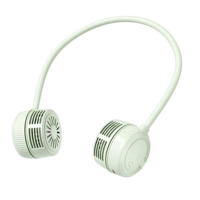 Ventilador de cuello plegable, silencioso, recargable, para colgar en el cuello, sin aspas, personal Verde