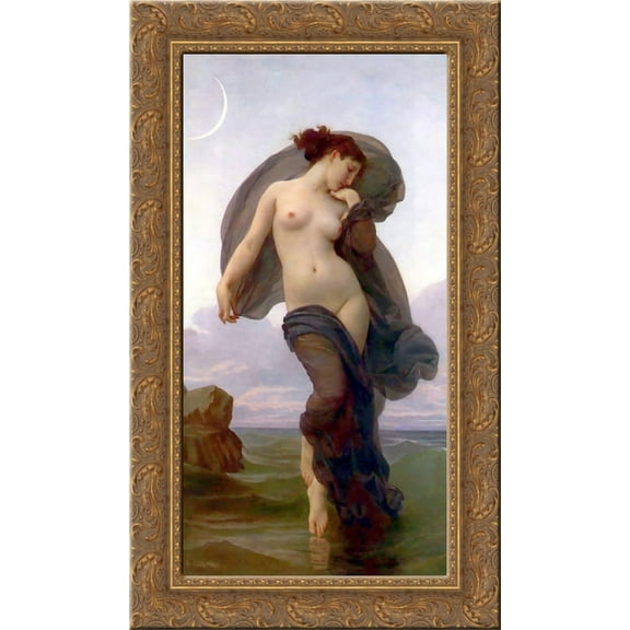 Evening Mood 24x14 Gold Ornate Wood Framed Canvas Art by William-Adolphe Bouguereau