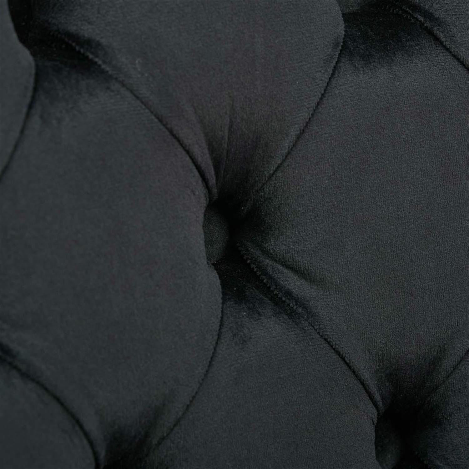 Demi Bonn 38" Counter Height Bar Stools Set of 2, Velvet Barstools with Button Back, Kitchen Island Countertop Chairs for Dining Room, Black