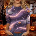 thumbnail image 2 of Bovemsi Business Casual Tops for Women Breathable Round‑Neck 3/4‑Sleeve Printed Blouse Fashion Outfits Clothes XL, 2 of 4