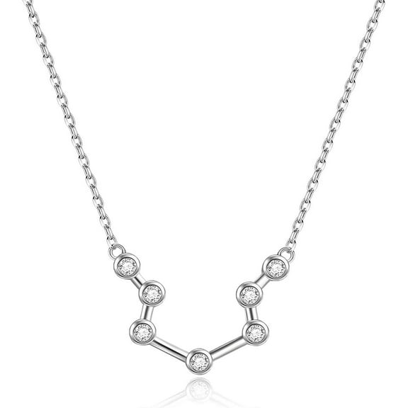 SOULMEET 925 Sterling Silver Constellation Necklace for Women Constellation Zodiac 12 Horoscope Astrology CZ Necklace Jewelry Gift