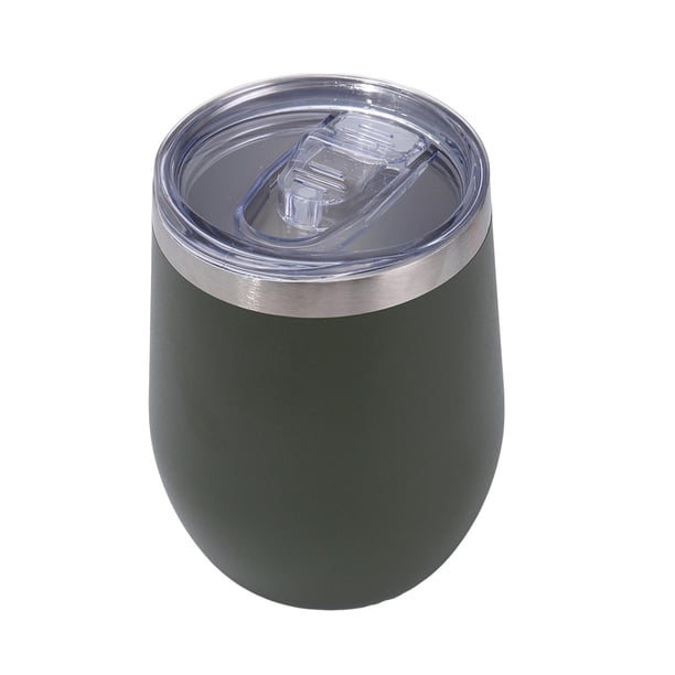 Taza de vino de acero inoxidable con tapa a prueba de fugas, para bebidas frías y calientes, portátil, de viaje, con diseño antideslizante, con aislamiento térmico.