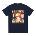 thumbnail image 3 of Camiseta con estampado gráfico tolerante a la lactosa, camisetas vintage de manga corta para hombre, camisetas informales 100 % algodón, cómodas y de gran tamaño, 3 of 4