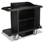 Rubbermaid Commercial Housekeeping Cart, 22w x 60d x 50h, Black by RUBBERMAID COMMERCIAL PROD.