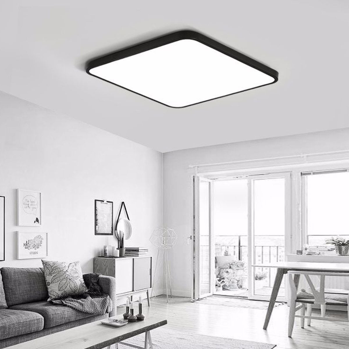20W Square LED Ceiling Light Fixture with Remote Control Dimmable Color ...
