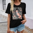 thumbnail image 1 of T-Shirts Stylés pour Femmes, Manches Courtes Décontractées, Col Rond, Haut avec Imprimé Unique pour le Quotidien et la Tenue, 1 of 3