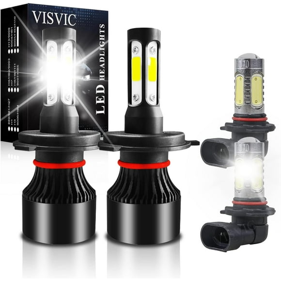 TRAHOO-Fit For TOYOTA Tundra 2000 2001 2002 2003 2004 2005 2006 LED Headlight Bulbs, 9003 led headlight bulb hi/lo beam + 9006 led fog light bulbs Combo, 6500K Cool White, IP68, 4-Pack