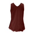 thumbnail image 4 of FUYUDY Women Shirts Summer Solid Color Loose Neck Lace Sleeveless Tops Casual Blouse Tee Shirt Classic Female Dailywear, 4 of 5