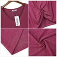 thumbnail image 4 of Women's Twist Knot T Shirt Dress Casual V Neck Cold Shoulder Knee Length Tunic Dresses, 4 of 7