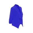 thumbnail image 2 of Women's Casual Fitted Blazer Draped Open Front with Ruched 3/4 Sleeves (S-3XL), 2 of 4