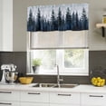 thumbnail image 5 of 2 Pack Valances for Windows, Forest Window Valances for Living Room/Bedroom/Bathroom, Dark Blue Fall Bird Vintage Farmhouse Tree Light Filtering Kitchen Curtain Valance Window Treatment 42"W x12" L, 5 of 9