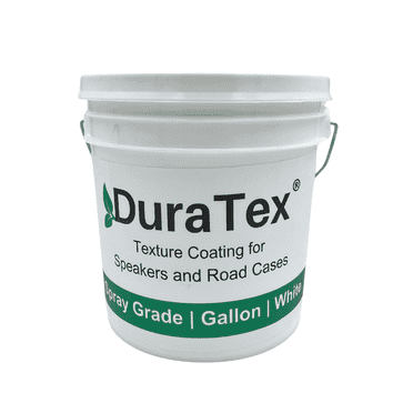 DuraTex Spray Grade Gallon - Texture Coating for Speaker Cabinets, Road Cases, Metal, and Wood. Durable, water-based finish, scuff-resistant (White Gallon)