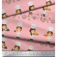 thumbnail image 3 of Soimoi Rayon Crepe Fabric Cook Girl Fabric Prints By Yard 46 Inch Wide, 3 of 3