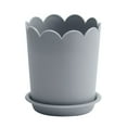 thumbnail image 2 of SPRING PARK Plastic Round Flower Plant Pot Planter Holder With Tray Home Office Garden Decor, 2 of 7