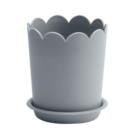 

BueatyH Household Balcony Plastic Hollowed-Out Flower Pot with Tray Plant Holder