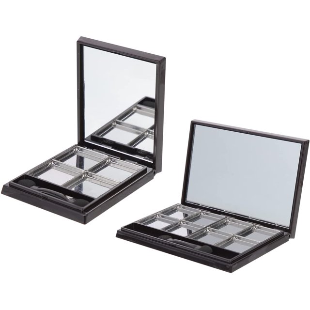 FFIY 2Pcs Magnetic Eyeshadow Makeup Palette Empty Cosmetic Palette with Mirror Refillable Blush Lipstick Case Box for Blush Eyeshadow Lipstick Blush Powder As Shown 2