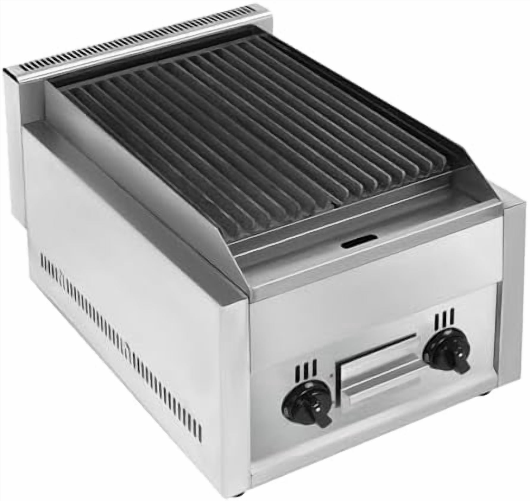 Commercial Gas Grill Heavy Duty Gas Countertop Volcanic Stone Cast Iron Grill Independently Controlled Dual Systems for Commercial & Outdoor BBQ