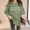 A17-Green, variant on Women T-Shirt Casual Loose Solid Color Short Sleeve Tees with Crew Neck and Sleeved Drop