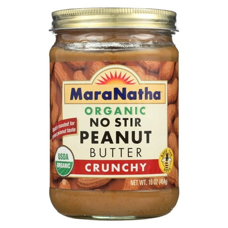 Maranatha Natural Foods Organic Peanut Butter - Crunchy - No Stir - Pack of 6 - 16 (Best Way To Stir Natural Peanut Butter)