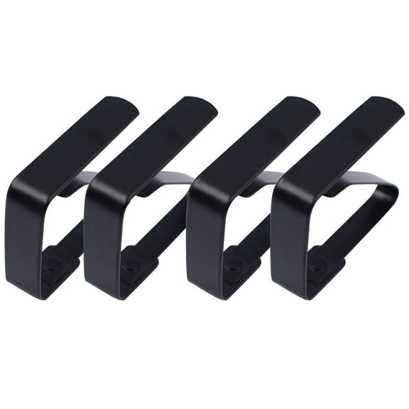 4 Pieces Tablecloth Clips, Tablecloth Holders, Stainless Steel Table Cover Clamps, Suitable for Parties, Picnics (Black)