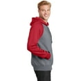 thumbnail image 3 of Sport-Tek Raglan Colorblock Pullover Hooded Sweatshirt-3XL (True Red/ Vintage Heather), 3 of 6