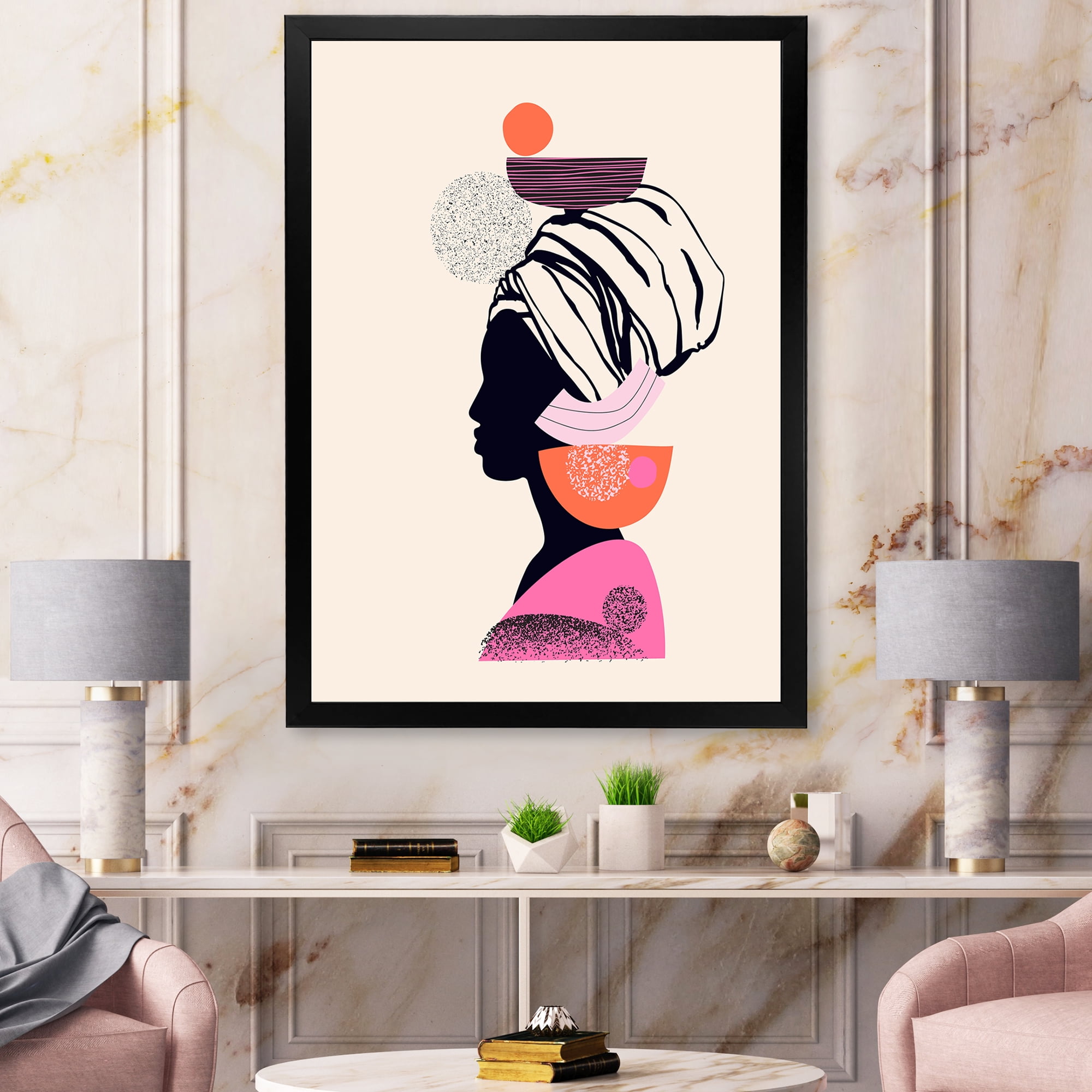 Designart 'Ethnic Portrait of African American Woman' Modern Framed Art Print