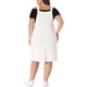 thumbnail image 3 of Vestidos de tirantes ajustables sin mangas para mujeres de tallas grandes Agnes Orinda, con dobladillo irregular, vestido de mezclilla 3X blanco para Pascua, 3 of 6