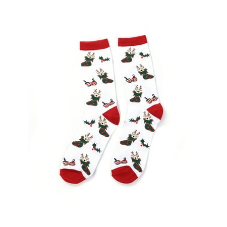

Seyurigaoka Christmas Women Knee-high Stockings Cartoon Mid-calf Length Socks
