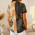 thumbnail image 5 of Women's Golf Polo Shirts Collared V Neck Short Sleeve Plus Size Casual Henley Waffle Knit Button-Up Top, 5 of 5