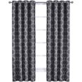 thumbnail image 5 of Royal Tradition 100% Blackout Curtain Panels Alana Jacquard Thermal Insulated (Set of 2 Panels)- 108x63 - Dark Shadow, 5 of 5
