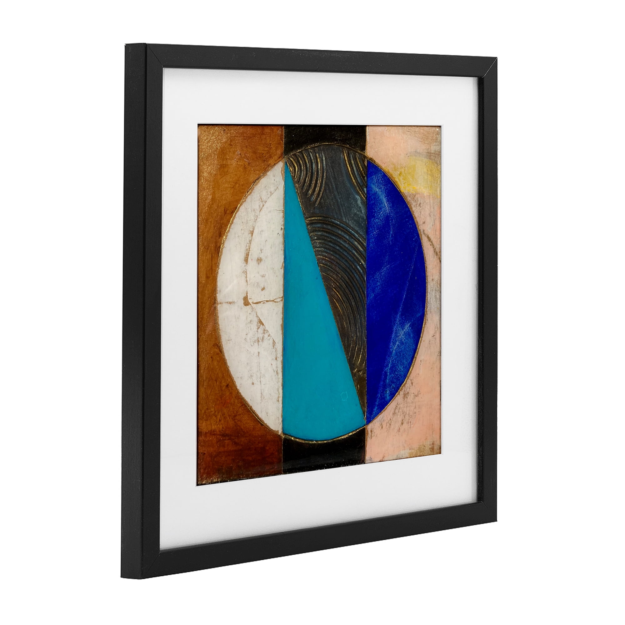 Stupell Industries Structured Circle Abstraction Black Framed Print Under Glass, design by Matthew Finger