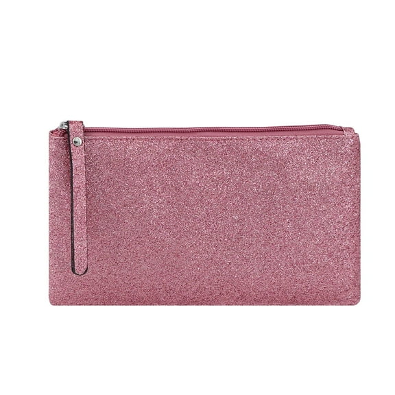 RittZi Celestial Glitter Pouch, Starlit Rose – Sparkling Makeup Bag, Festive Cosmetic Pouch