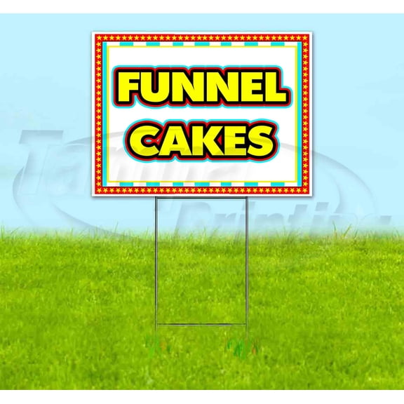 Funnel Cakes Carnival (18" X 24") Yard Sign, Includes Metal Step Stake