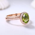 thumbnail image 4 of Rose Gold Plated Peridot Bridal Ring Set,Oval Cut Green Peridot Ring, 925 Sterling Silver Ring, 4 of 5