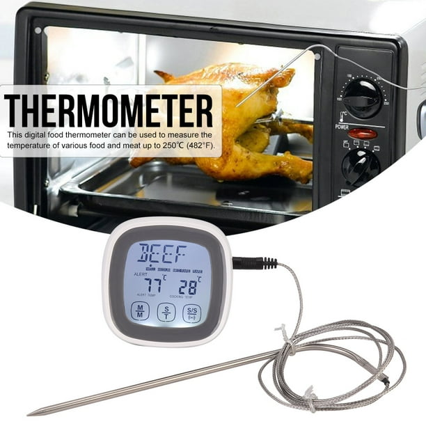 Termómetro de Barbacoa Digital, Termómetro, Termómetro de temporizador Al Aire Libre para Cocinar Barbacoa de cocina