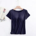thumbnail image 2 of Débardeurs pour Femmes & T-Shirt à Manches Courtes avec Coussinet de Poitrine Soutien-Gorge Semi-Manches Pyjama, 2 of 3