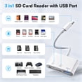 thumbnail image 2 of Atzeste 3-in-1 SD Card Reader for iPhone iPad, USB 3.0 Type C SD/TF Card Adapter for iPhone 17/16/15 Pro Max Memory Card Reader with SD MicroSD USB for Mac/iPad/MacBook Pro/Air Android Phone, 2 of 6