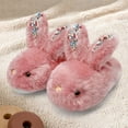 thumbnail image 2 of WZEIIOT Toddler Kids Boys Slippers Winter Cute Rabbit Fuzzy Shoes Unisex Cozy Indoor Outdoor Soft Warm Plush Slippers Comfortable Footwears Us Size:13, 2 of 3