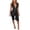Black, variant on Plus Size V Neck Jumpsuit with Waist Tie - Polyester Fabric, Flattering Fit, Spring/Summer, Hand Wash, Casual to Semi-Formal Occasions