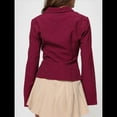 thumbnail image 4 of Camisas de Mujer con Botones, Larga A Rayas, Cuello, Blusas Informales de Trabajo, Conjuntos Modernos Rojo S, 4 of 9