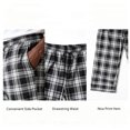 thumbnail image 2 of CHAOJISHE Mens Pajama Pants Lightweight Men's Woven Sleep Pant Pjs Bottoms Sleepwear Pajama Pants Plaid Sleep Lounge Pants with 2 Pockets SIZE:L, 2 of 6