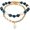 BLUE TIGER EYE, variant on 14k Gold Plated Stone combine with Pearl Handmade Elastic Two Pcs Bracelet for, Crystal, Style T7837