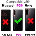 thumbnail image 2 of Phone Case for Huawei P30 with Tempered Glass Screen Protector Cover and Stand Kickstand Hard Rugged Hybrid Heavy Duty Protective Cell Accessories Hwauei P30 ELE-L29 Cases Women Black Redfor P30, 2 of 7